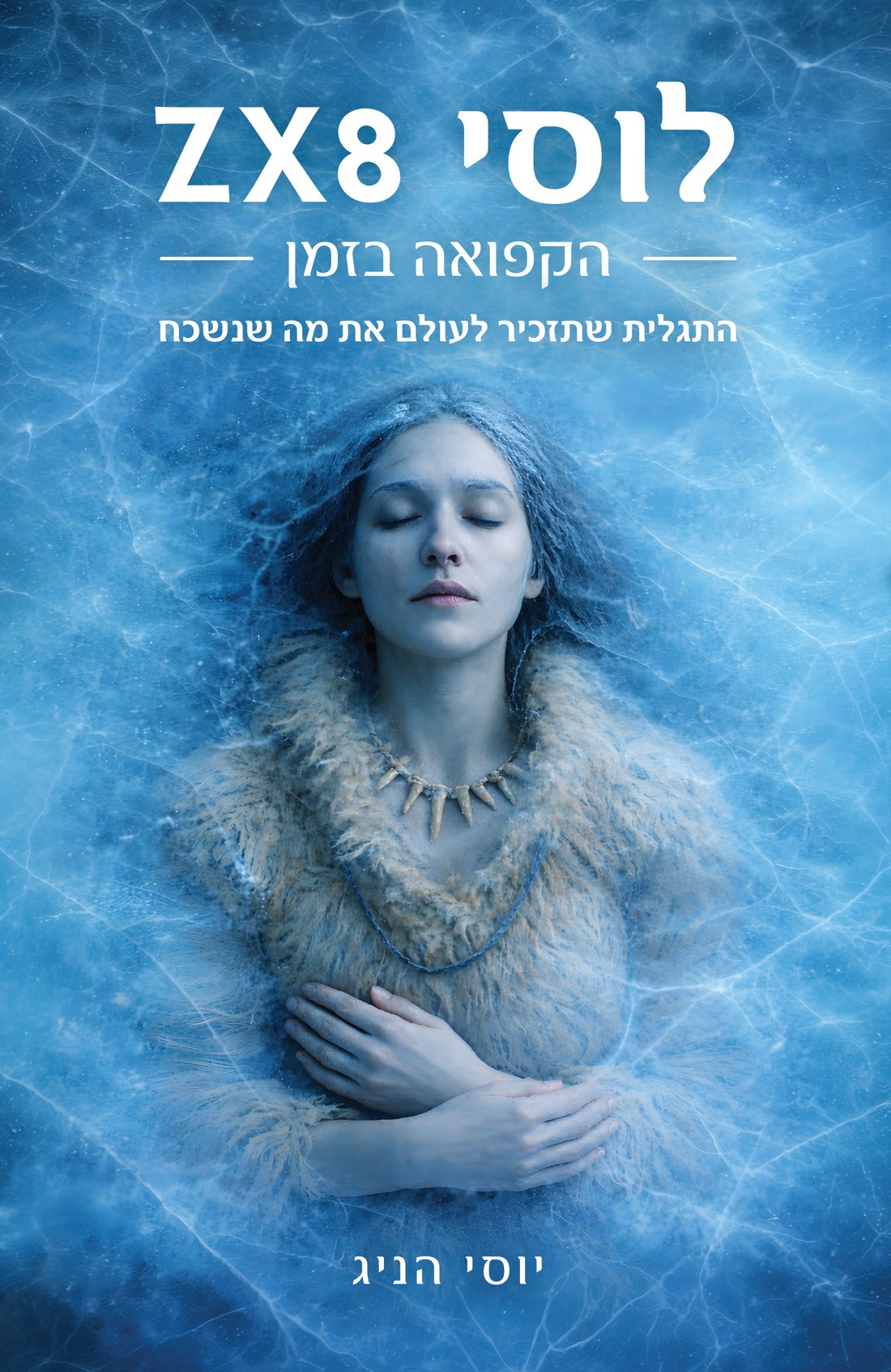 עטיפת הספר לוסי ZX8 הקפואה בזמן מאת יוסי הניג